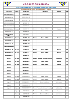Horarios - lugo fuenlabrada