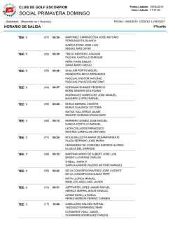 horario domingo - Club de Golf Escorpi&oacute;n