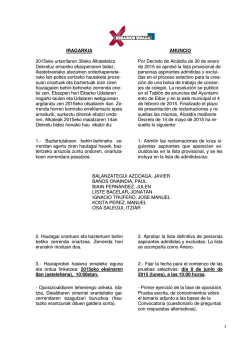IRAGARKIA ANUNCIO 2015eko urtarrilaren 30eko Alkatetetza