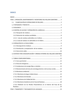 Operaci&oacute;n, Mantenimiento Y Monitoreo Del Relleno Sanitario