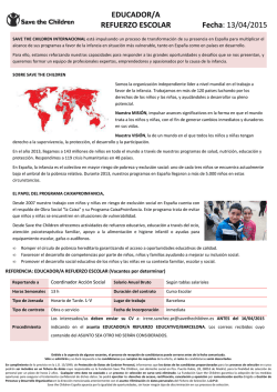 Educador Refuerzo - Save the Children