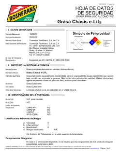 HOJA DE DATOS DE SEGURIDAD Grasa Chasis e-Lit&reg;