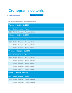 Cronograma de tenis