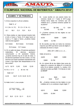 5&deg; de primaria - ASOCIACI&Oacute;N EDUCATIVA AMAUTA