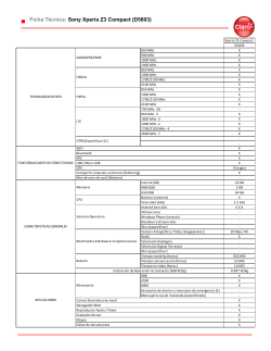 Ficha Técnica: Sony Xperia Z3 Compact (D5803)
