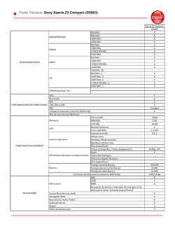 Ficha T&eacute;cnica: Sony Xperia Z3 Compact (D5803)