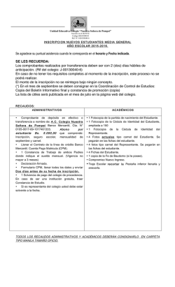 Recaudos para inscripci&oacute;n - colegio nuestra se&ntilde;ora de pompei