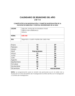 calendario de reuniones del año 2 0 1 5