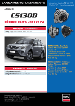 Informativo N&ordm; 0102 - Alternador CS130D