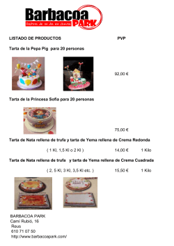 LISTADO DE PRODUCTOS Tarta de la Pepa Pig para 20 personas