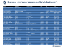 Horario de entrevistas - Saint Andrew`s School