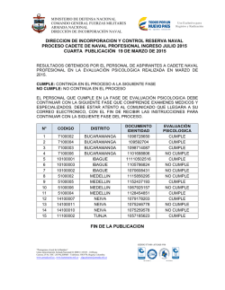 CUARTA PUBLICACION PROCESO CADETE PROFESIONAL