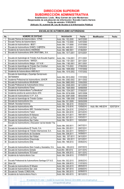 SDA Escuelas de Automovilismo Autorizadas Marzo 2015
