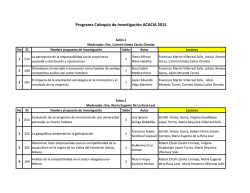 Programa Coloquio de Investigaci&oacute;n ACACIA 2015