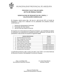 Calificacion Curricular - Municipalidad Provincial de Arequipa