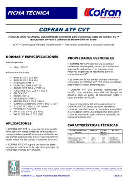 FICHA T&Eacute;CNICA COFRAN ATF CVT