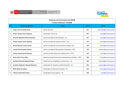 Directorio de Funcionarios del PNCM Central Telefónica: 748-2000