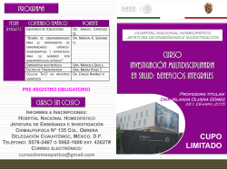 Diapositiva 1 - Hospital Nacional Homeopático