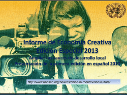 Informe de Econom&iacute;a Creativa Edici&oacute;n Especial 2013