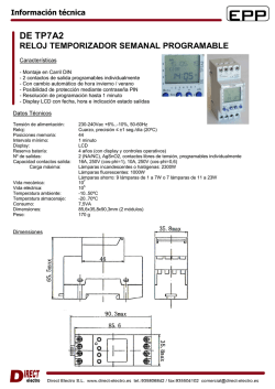 Informaci&oacute;n t&eacute;cnica reloj temporizador prog. DE TP7A2