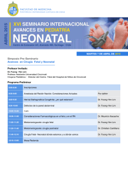 Simposio Pre-Seminario Avances en Cirugía Fetal y Neonatal
