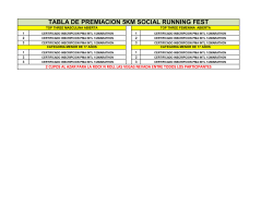 tabla de premiacion 5km social running fest
