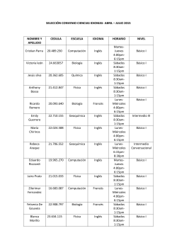 SELECCIÓN CONVENIO CIENCIAS IDIOMAS