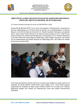 director de la red ejecutivo de salud de huarochir&igrave; gestiona el apoyo