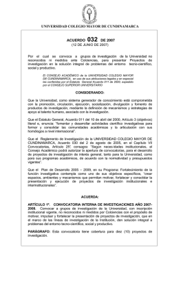 Inicio - UNIVERSIDAD COLEGIO MAYOR DE CUNDINAMARCA