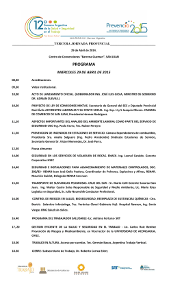 PROGRAMA - Superintendencia de Riesgos del Trabajo