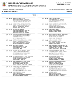 Horarios de salida - Federaci&oacute;n de Golf de Madrid