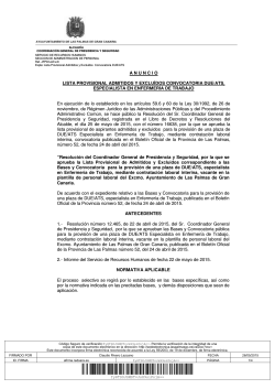 Lista provisional - Ayuntamiento de Las Palmas de Gran Canaria