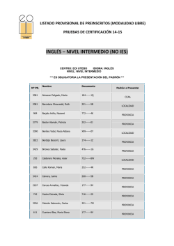 INGL&Eacute;S &ndash; NIVEL INTERMEDIO (NO IES)