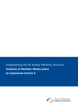 Implementing the EU Energy Efficiency Directive: Analysis of