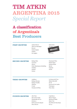 Tim Atkin – Argentina 2015 Special Report – Best Producers