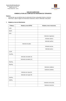 guía de ejercicios nomenclatura de compuestos inorgánicos ternarios