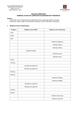 gu&iacute;a de ejercicios nomenclatura de compuestos inorg&aacute;nicos ternarios