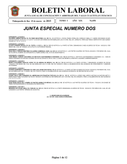 boletin laboral - Junta Local de Conciliación y Arbitraje del Valle