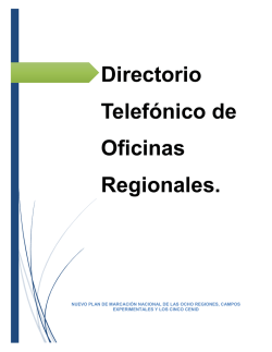DIRECTORIO TELEFÓNICO DE OFICINAS REGIONALES