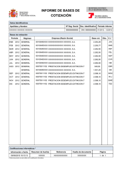 INFORME DE BASES DE COTIZACI&Oacute;N