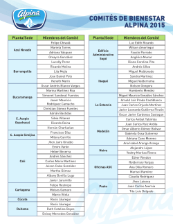 COMITÉS DE BIENESTAR ALPINA 2015