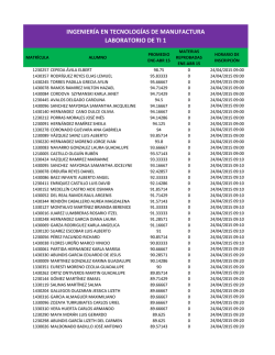 horario reinscripci&oacute;n ing. tecnolog&iacute;as de manufactura