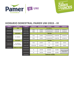 HORARIO SEMESTRAL PAMER UNI 2015