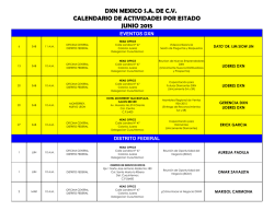 Calendario de Actividades Por Estado Junio 2015