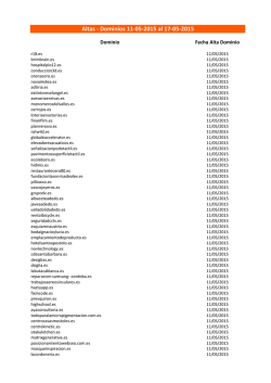 Altas - Dominios 11-05-2015 al 17-05-2015
