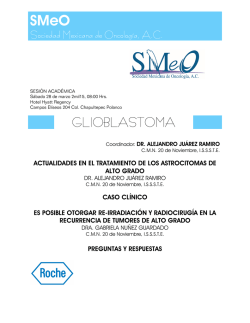 Invitaci&oacute;n a la Sesi&oacute;n Acad&eacute;mica Glioblastoma