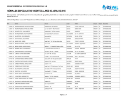 REGISTRO GLOBAL DE PROYECTISTAS Y CONTRATISTAS