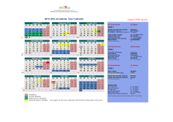 2015 - 2016 Academic Year Calendar (subject to KHDA approval)