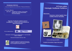 III Curso sobre Patolog&iacute;a Vestibular Perif&eacute;rica