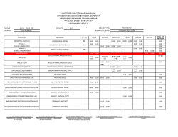 Horarios de 3er Semestre - CET 1